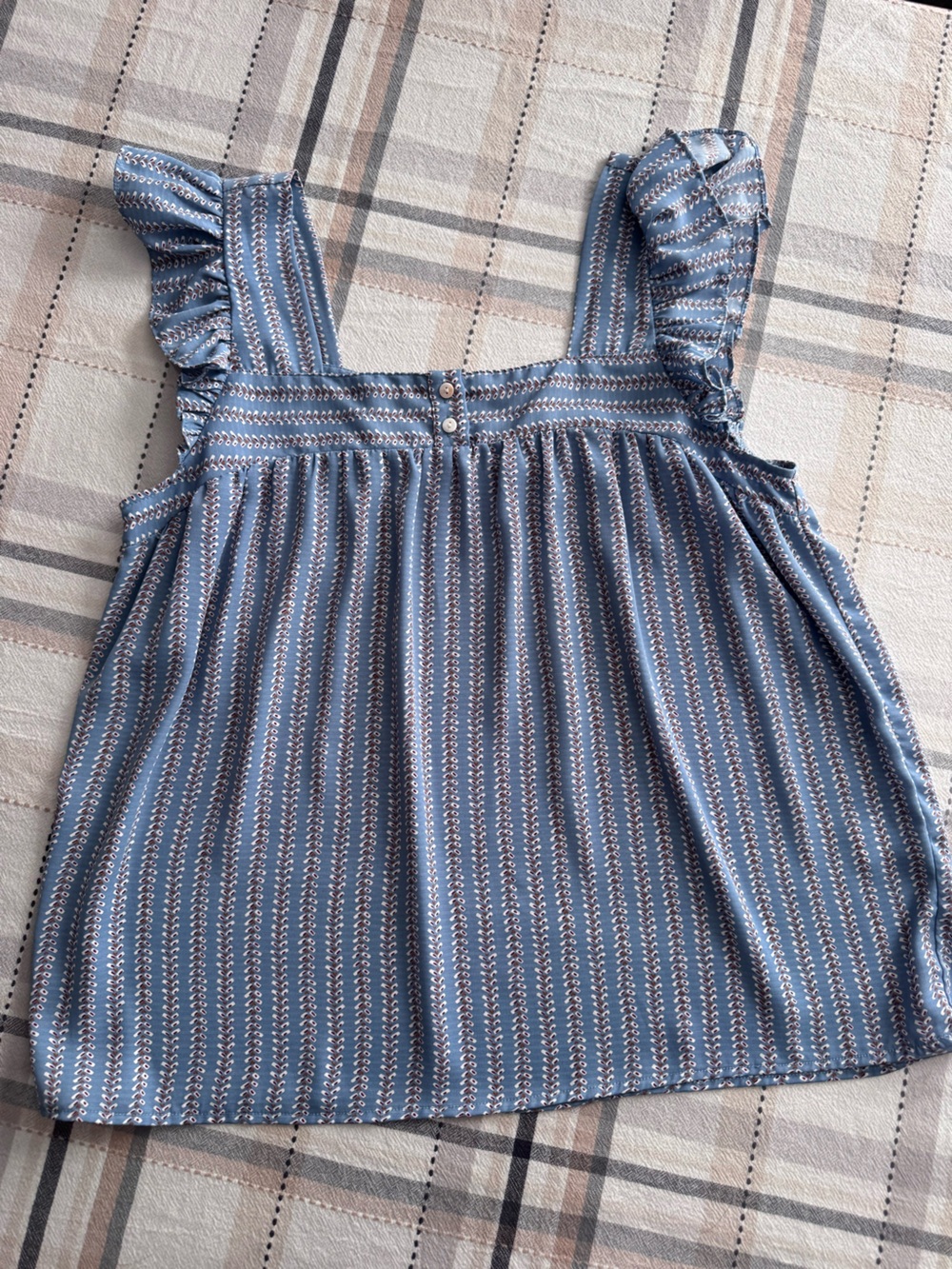 Staccato Blue Striped Ruffle Strap Camisole